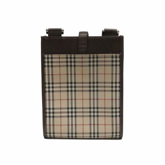 Burberry Nova Check Beige/Brown Canvas/Leather Shoulder Bag for Men and Women - Picture 2 of 9